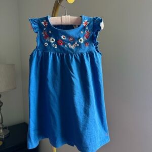 Petit Bateau 4th of July Red White & Blue Embroidered Dress - 3T